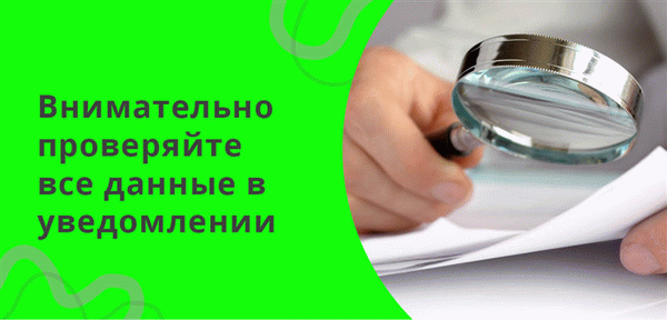 Внимательно проверяйте все данные в налоговом уведомлении 