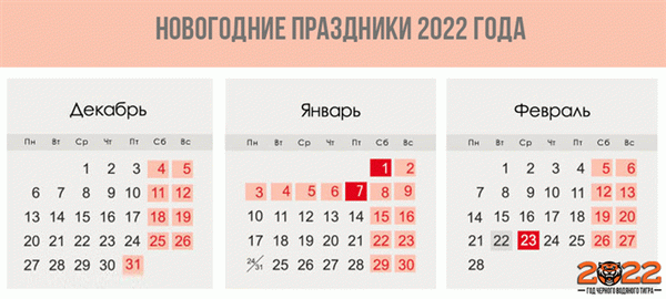 Новогодние каникулы 2022 года - когда выходить на работу