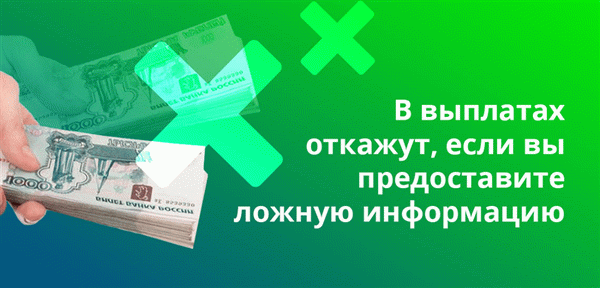 В выплатах откажут, если вы предоставите ложную информацию